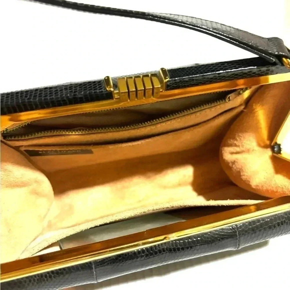 Mappin & wabb black vintage Lizard leather handle bag - Picture 4 of 7